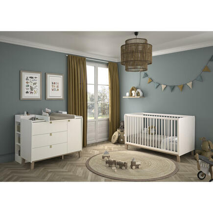 Chambre Duo Aaron Lit 60x120 cm + Commode BEBE9 CREATION