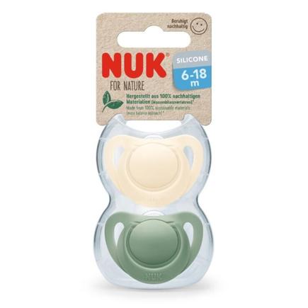 2 sucettes For Nature silicone 6-18m - Vert NUK - 2