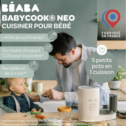 Babycook Néo Robot Cuiseur Bébé 6 en 1 Gris et Blanc BEABA - 7
