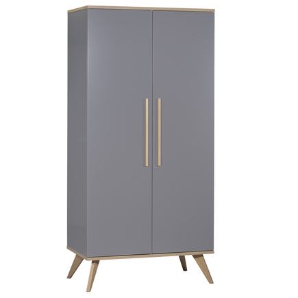 Chambre Lit 60x120 + Commode + Armoire FANON Gris BEBE9 CREATION - 4