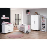 Chambre Lit bébé 70x140, Commode, Armoire 2 portes MARTEN