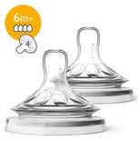 Lot de 2 tétines Natural 2.0 - 6 mois + / 4 trous à débit rapide