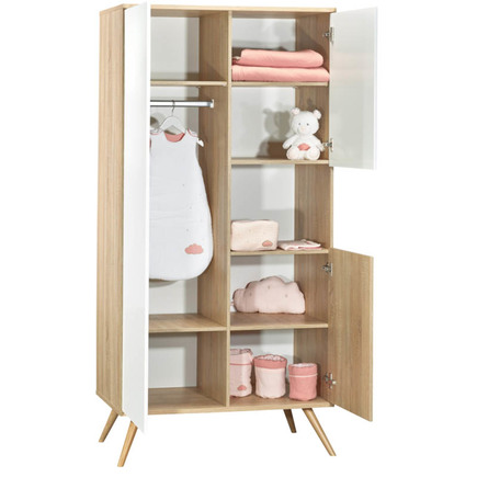 Chambre TRIO Lit 140x70 + Commode Rose + Armoire SEVENTIES SAUTHON - 6