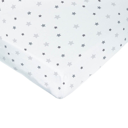 Drap-housse jersey 70x140 cm Star Gris BEBE9 CREATION