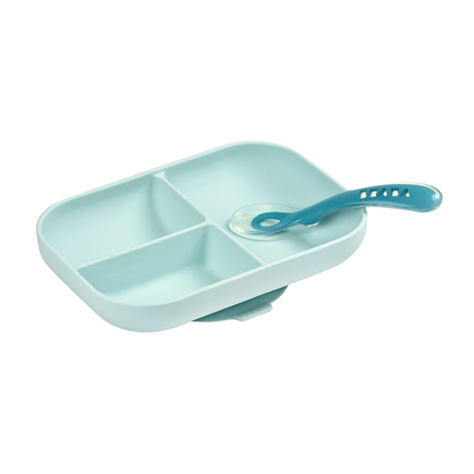 Set repas silicone compartimenté Blue BEABA - 2