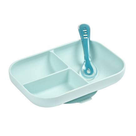 Set repas silicone compartimenté Blue BEABA