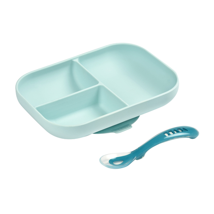 Set repas silicone compartimenté Blue BEABA - 3