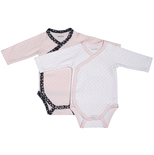 Lot de 2 bodies 1mois blanc/rose Miss Fleur de Lune