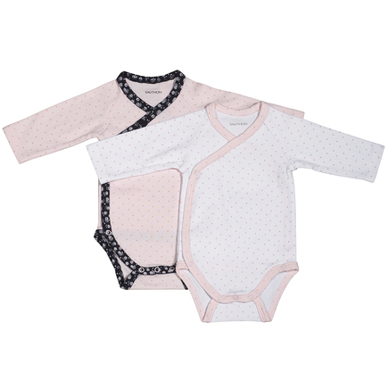 Lot de 2 bodies 1mois blanc/rose Miss Fleur de Lune SAUTHON Baby déco