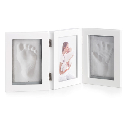 weallbuy Cadre photo pour bébé Première année - Kit d'empreintes de mains  et de pieds de