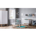 Chambre TRIO lit 60x120 commode armoire NATURE blanc