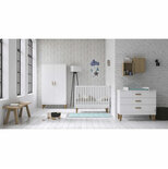 Chambre TRIO lit 60x120 commode armoire LOUNGE Blanc