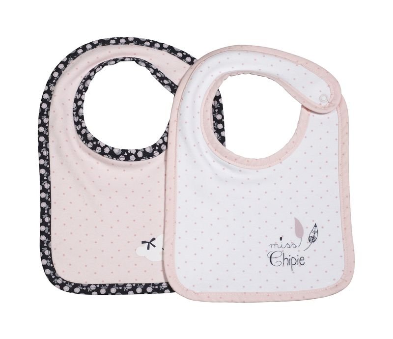 Lot de 2 bavoirs Miss Fleur de Lune SAUTHON Baby déco, Vente en ligne de  Bavoir et lange bébé