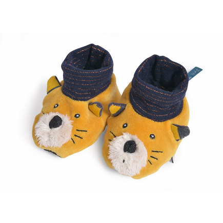 Chaussons chat moutarde Lulu Les Moustaches MOULIN ROTY
