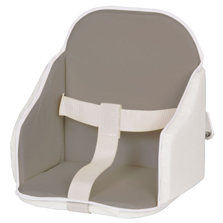 Coussin de chaise PVC bordé à sangles Gris/Blanc CANDIDE