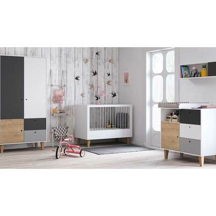 Chambre CONCEPT lit 60x120+commode+armoire OAK VOX