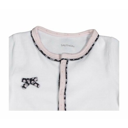 Pyjama en velours blanc 1 mois Miss Fleur de Lune SAUTHON Baby déco - 3