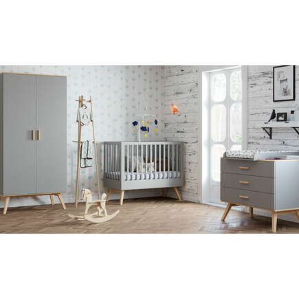 Chambre NAUTIS lit 70x140 commode armoire gris VOX