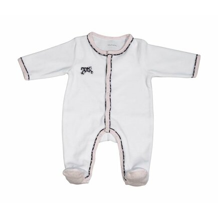 Pyjama en velours blanc 1 mois Miss Fleur de Lune SAUTHON Baby déco