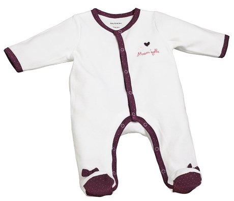 Pyjama En Velours Blanc Naissance Mam Zelle Bou Vente En Ligne De Bebe9