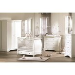 Chambre ELODIE Blanc lit 60x120 commode armoire