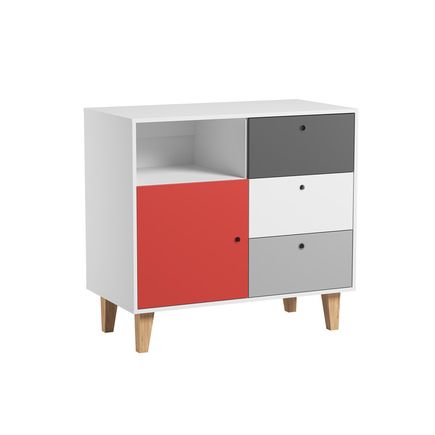 Chambre CONCEPT lit 60x120+commode+armoire Rouge VOX - 7