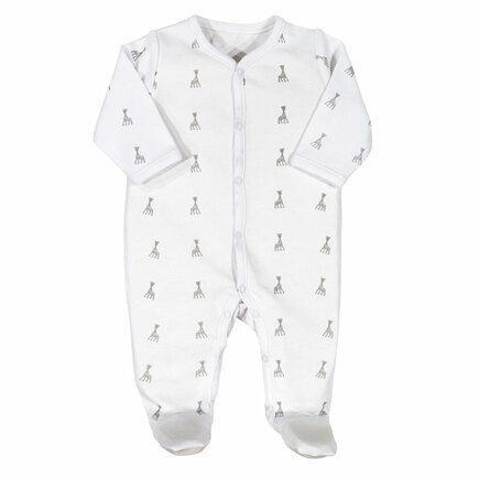 Pyjama Y coton Sophie La Girafe Blanc 1mois TROIS KILOS SEPT