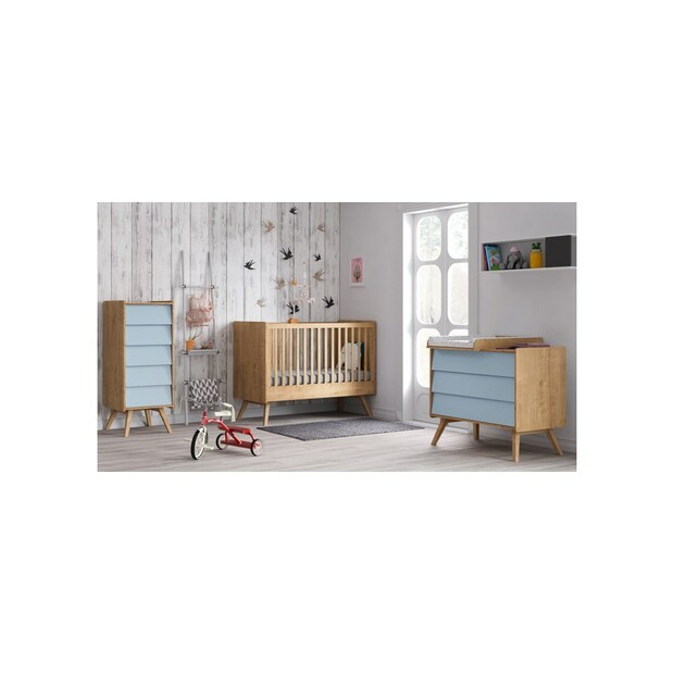 Façades de tiroirs bois/bleu pour commode Vox VOX