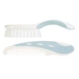 Brosse & Peigne blanc et turquoise