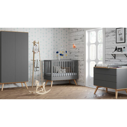 Lit 60X120 NatureBaby Graphite/Bois VOX - 2