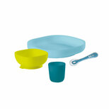Set vaisselle silicone 4 pièces Bleu