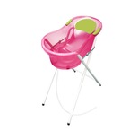 Baignoire 0-6 mois rose + pied tuyau évacuation