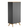 Armoire 2 portes NatureBaby Graphite/Bois VOX