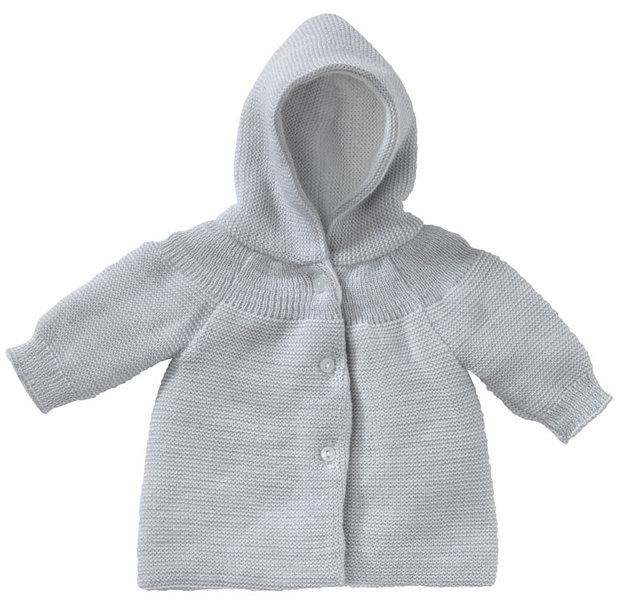 Veste à capuche maille gris naissance BEBE9 CREATION