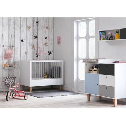 Chambre DUO CONCEPT lit 60x120+commode Bleu VOX