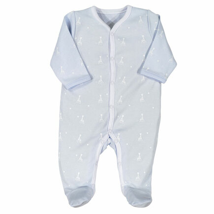 Pyjama Y coton Sophie La Girafe Bleu 1 mois TROIS KILOS SEPT