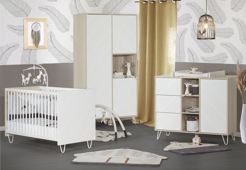 Chambre Trio Lit 70x140 Commode Armoire Happy Vente En Ligne De Chambre Bebe Bebe9