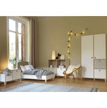 Chambre TRIO Lit Commode Armoire blanc LORA