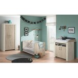 Chambre Lit 70x140 + commode + armoire Industry