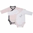 Lot de 2 bodies 1mois blanc/rose Miss Fleur de Lune SAUTHON Baby déco - 3