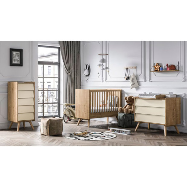 Façades de tiroirs bois/jaune pour commode Vox VOX