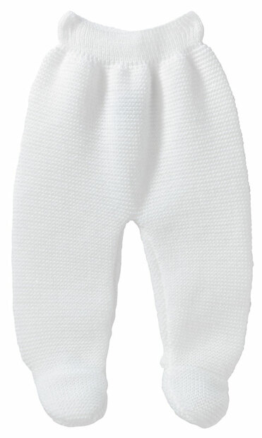 Pantalon avec pieds maille blanc naissance BEBE9 CREATION