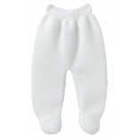 Pantalon avec pieds maille blanc naissance