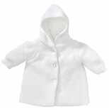 Veste à capuche maille blanc naissance