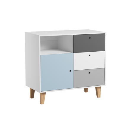 Chambre CONCEPT lit 60x120+commode+armoire Bleu VOX - 6