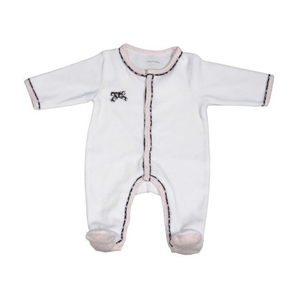 Pyjama en velours blanc 3 mois Miss Fleur de Lune SAUTHON Baby déco