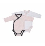 Lot de 2 bodies naissance blanc/rose Miss Fleur de Lune