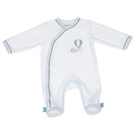 Pyjama Velours Blanc/Bleu Naissance NEW LAZARE