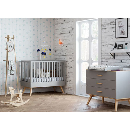 Chambre DUO NAUTIS lit 70x140 commode gris VOX