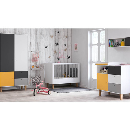 Commode blanc/gris jaune safran Chambre Concept VOX - 5